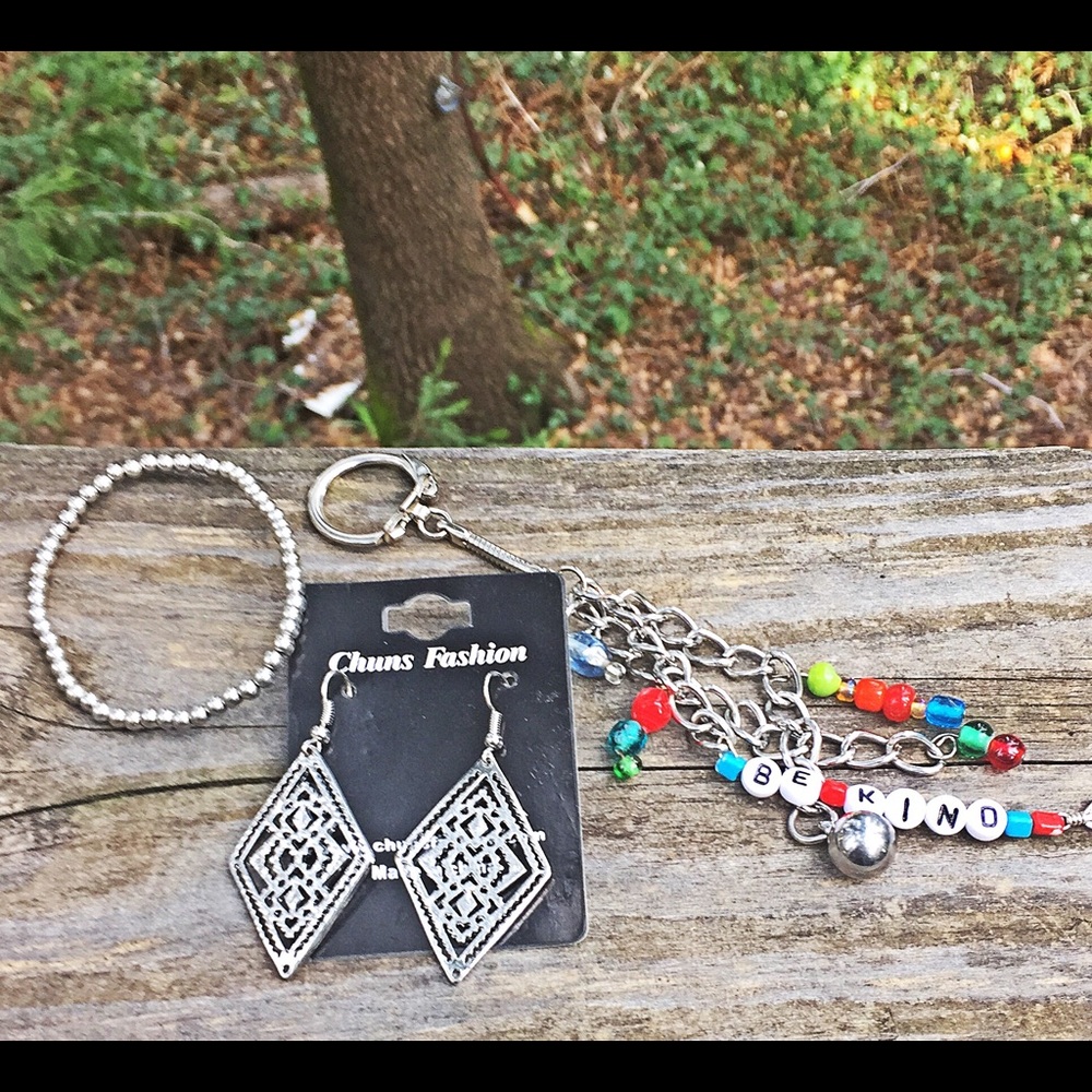 Be Kind,enjoy this 3 piece silver jewelry bundle